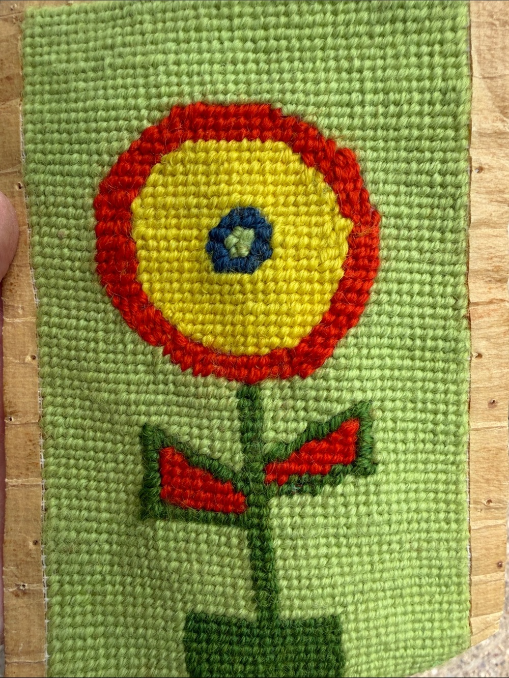 Completed Needlepoint - 70’s flower